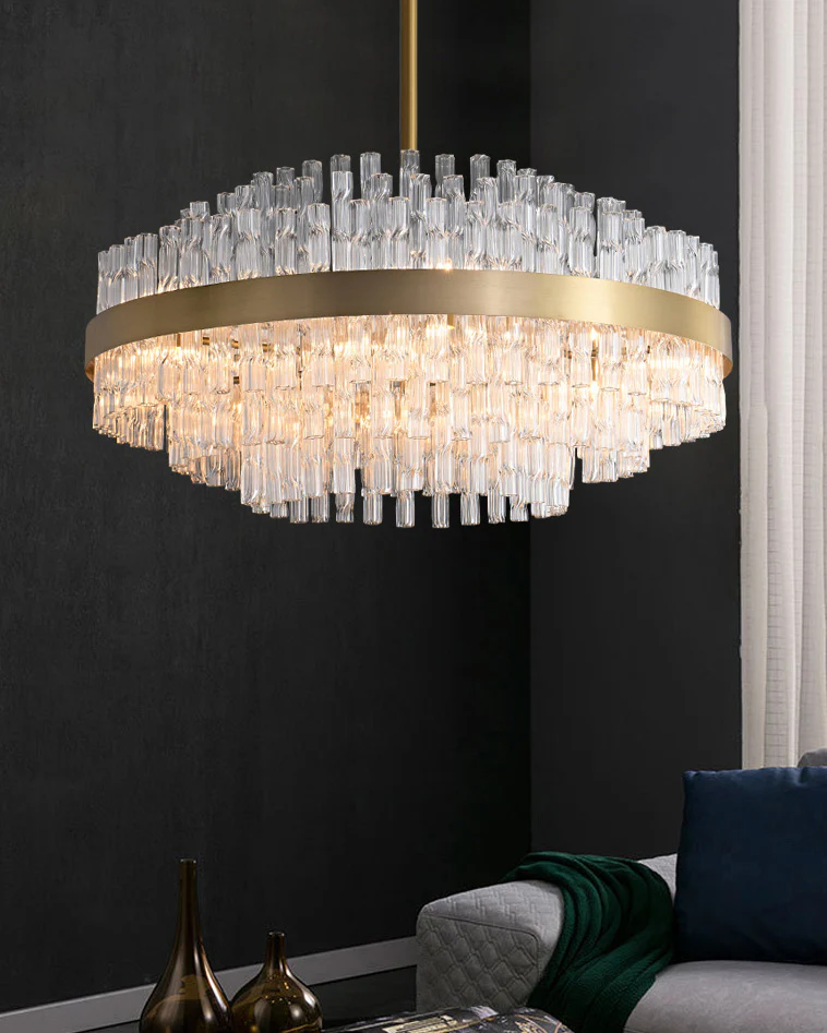 WOMO Gold Round Crystal Chandelier-WM2547 - Image 6