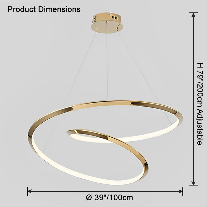 WOMO Gold Swirl Stainless Steel Chandelier-WM2708 - Image 11
