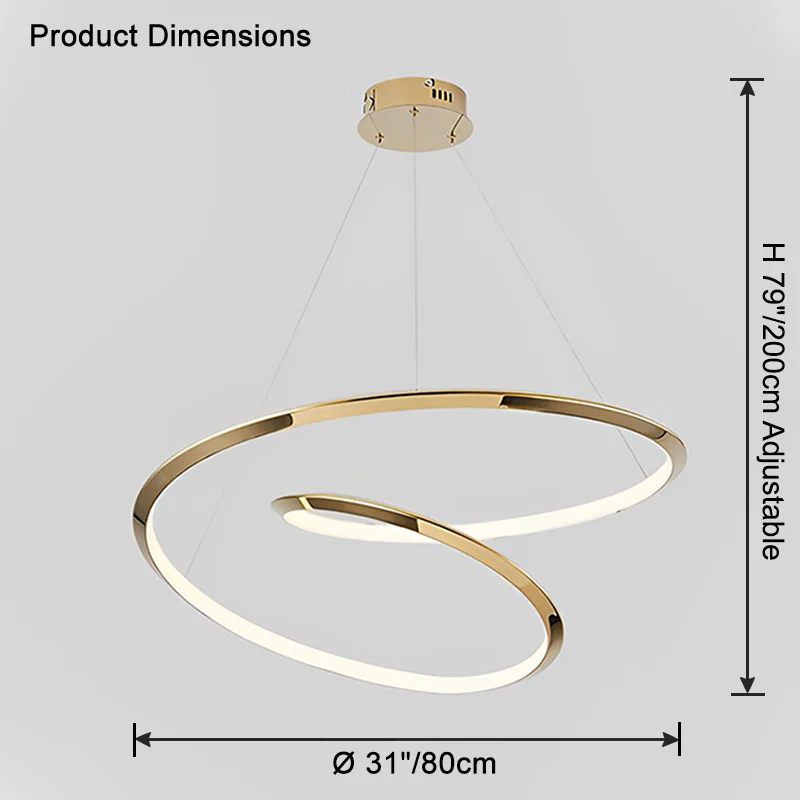 WOMO Gold Swirl Stainless Steel Chandelier-WM2708 - Image 9