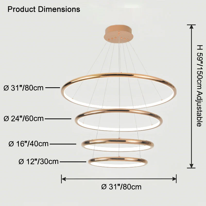 WOMO Gold Tiered Circular Chandelier-WM2758 - Image 10