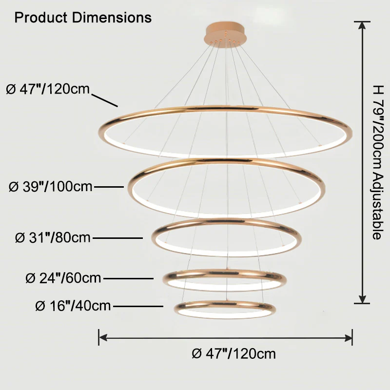 WOMO Gold Tiered Circular Chandelier-WM2758 - Image 14