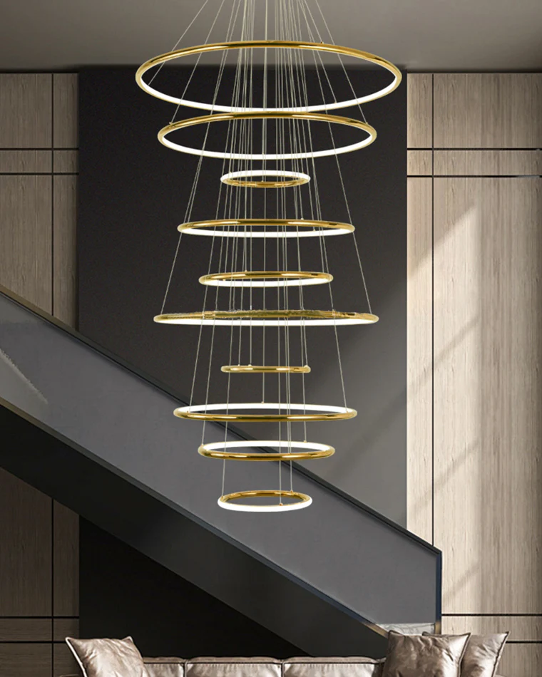 WOMO Gold Tiered Circular Chandelier-WM2758 - Image 2