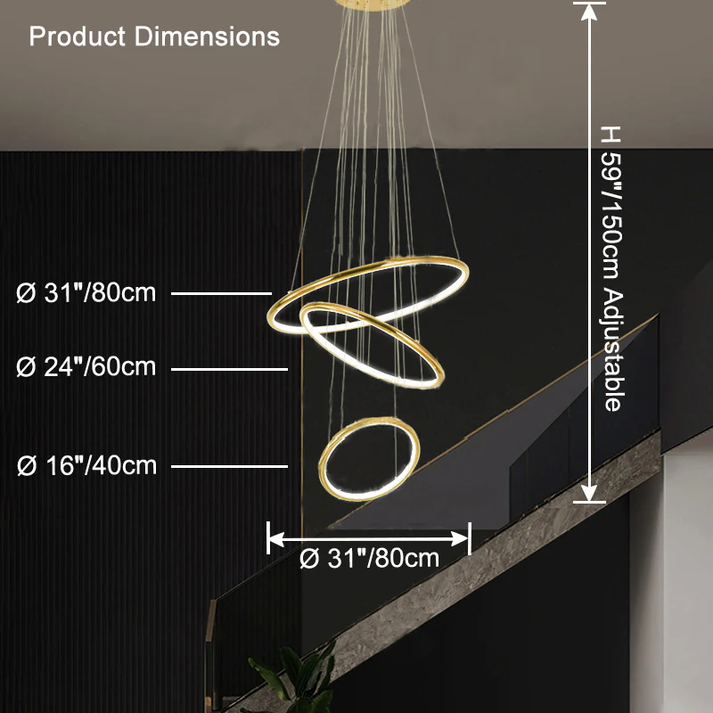 WOMO Gold Tiered Circular Chandelier-WM2758 - Image 20