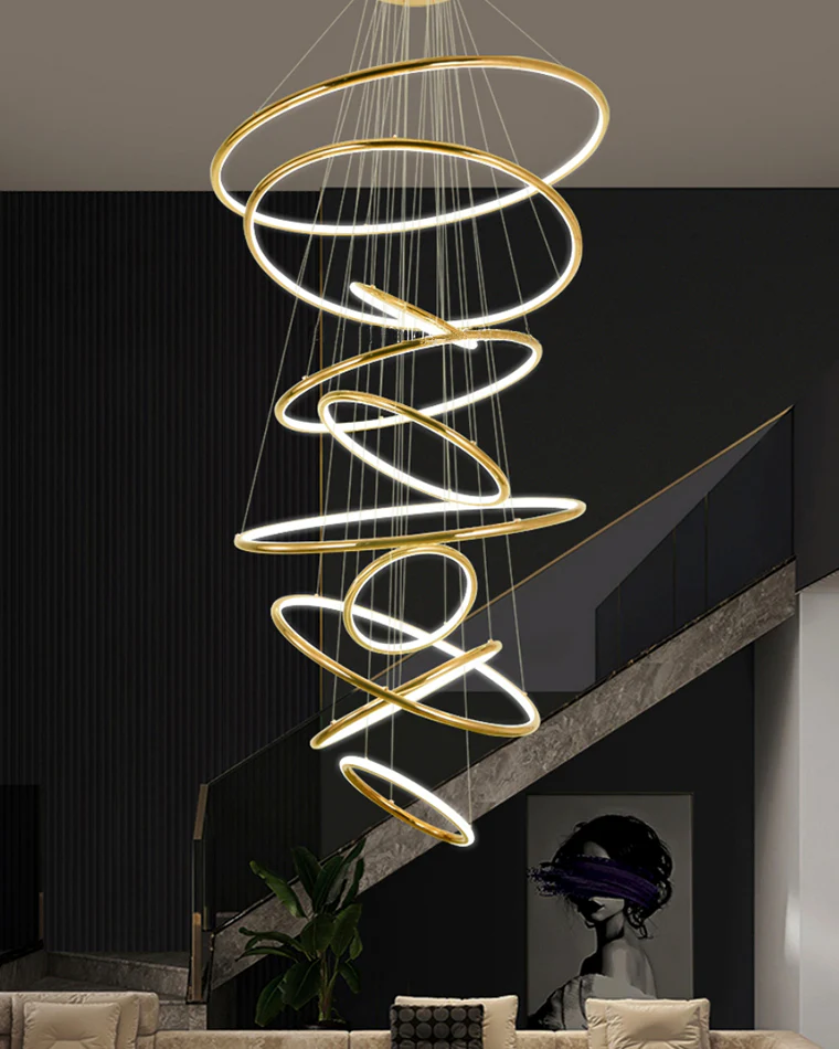WOMO Gold Tiered Circular Chandelier-WM2758 - Image 4