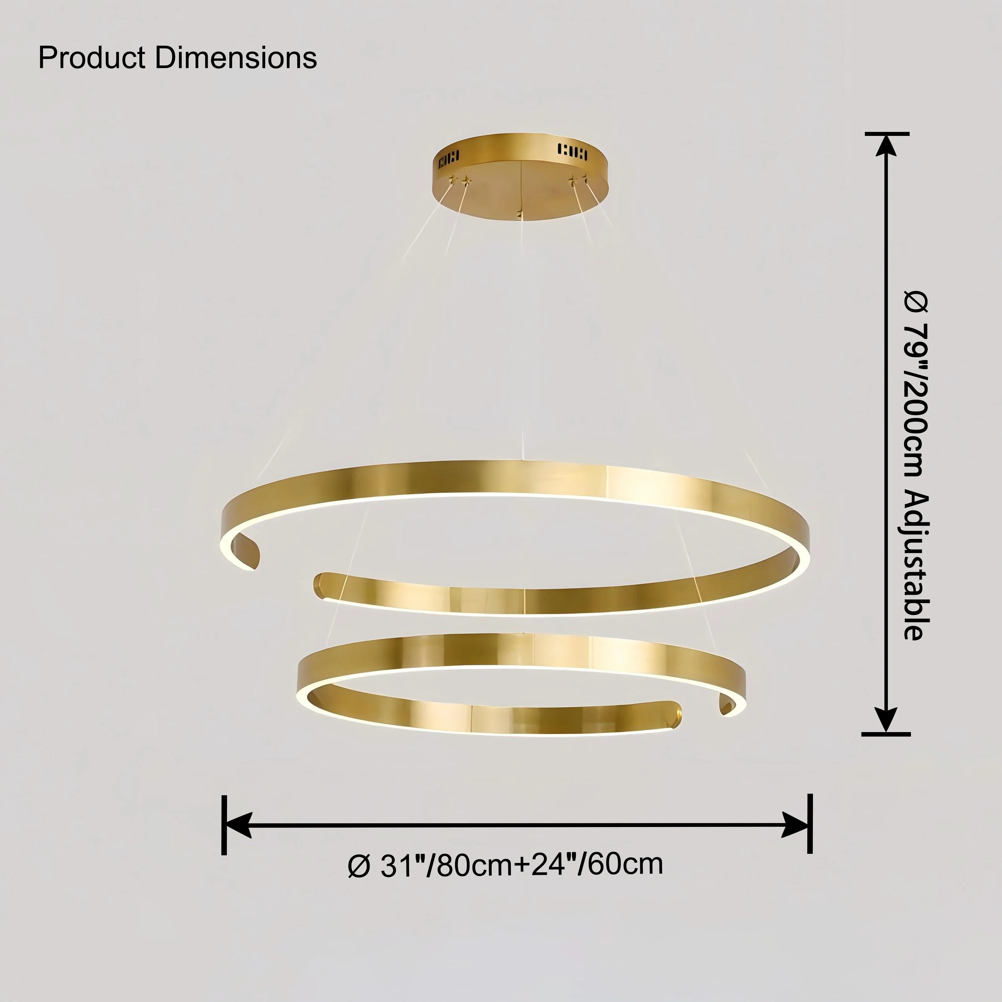 WOMO Gold Tiered Ring Chandelier-WM2916 - Image 15