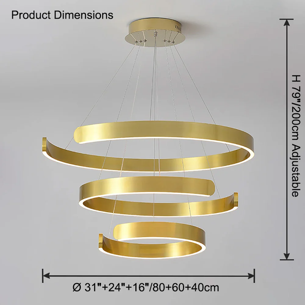 WOMO Gold Tiered Ring Chandelier-WM2916 - Image 17