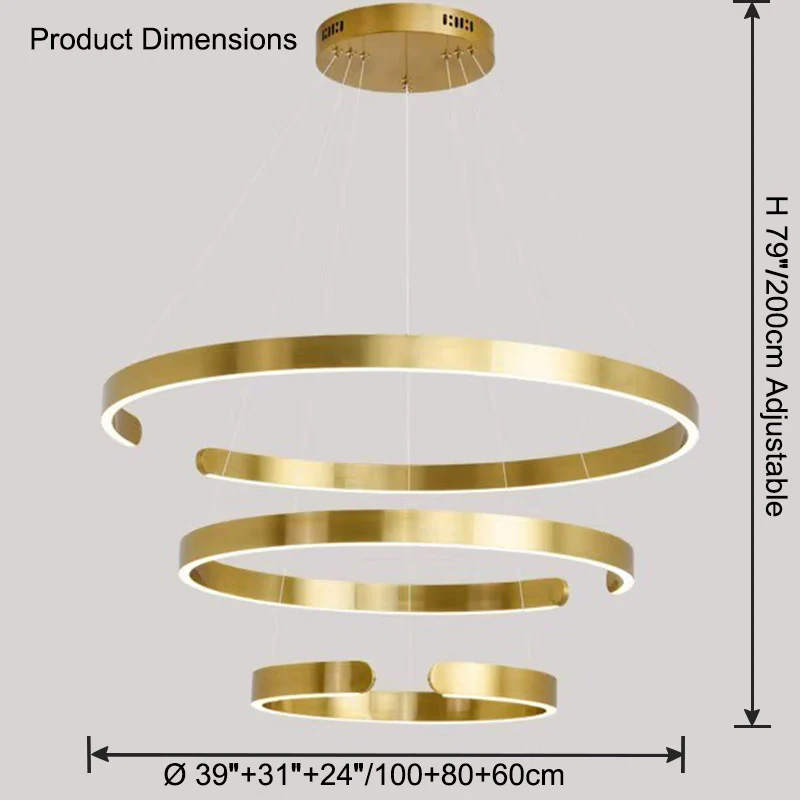 WOMO Gold Tiered Ring Chandelier-WM2916 - Image 19