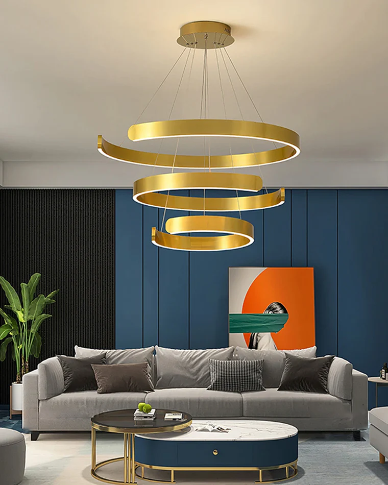 WOMO Gold Tiered Ring Chandelier-WM2916 - Image 2