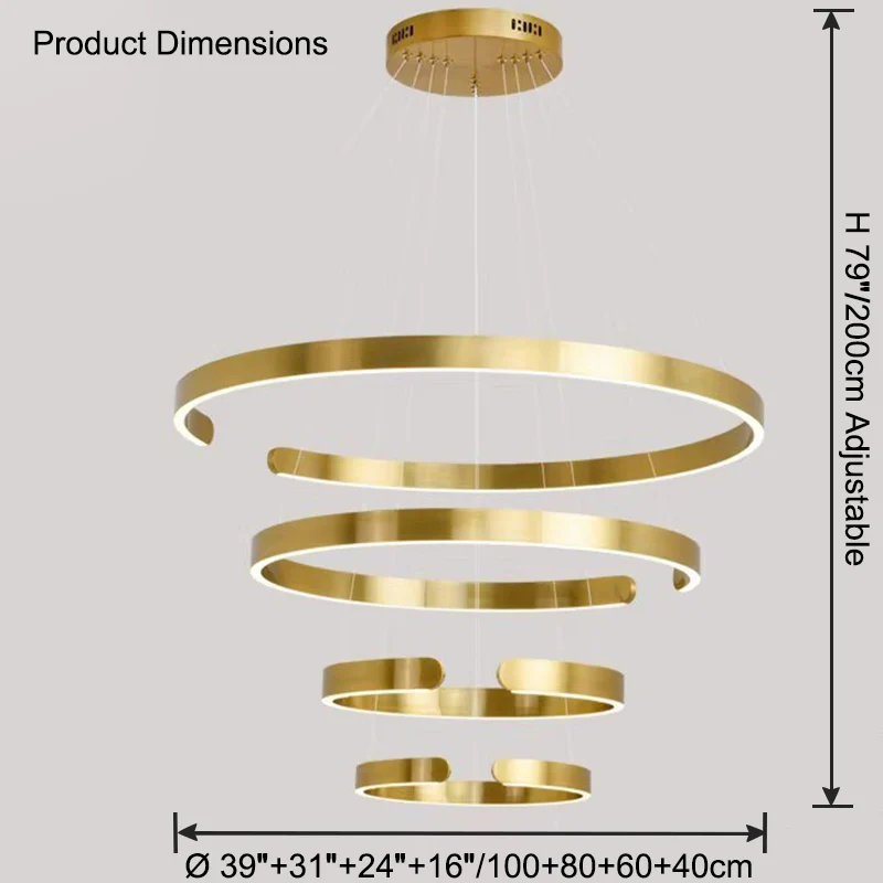 WOMO Gold Tiered Ring Chandelier-WM2916 - Image 21