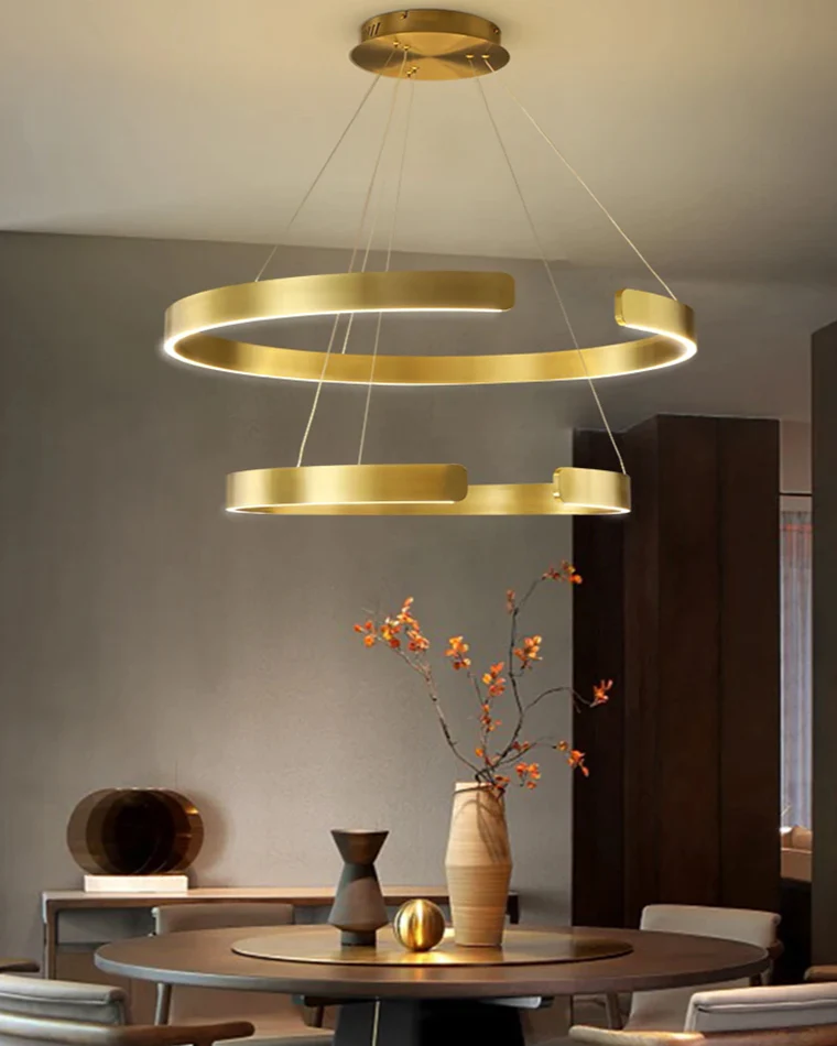 WOMO Gold Tiered Ring Chandelier-WM2916 - Image 3