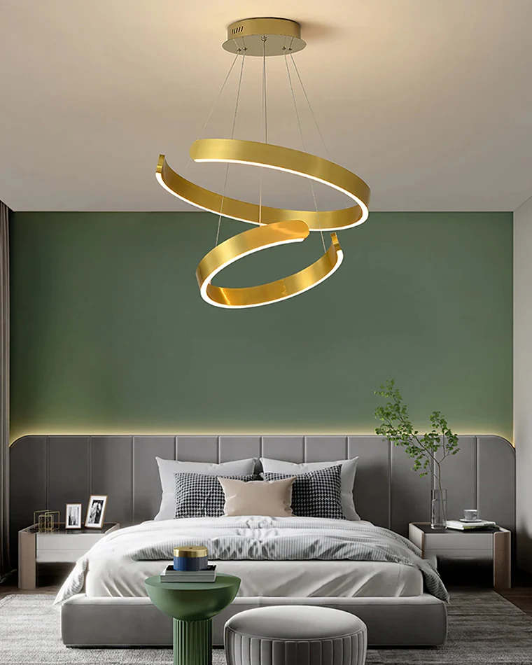 WOMO Gold Tiered Ring Chandelier-WM2916 - Image 7