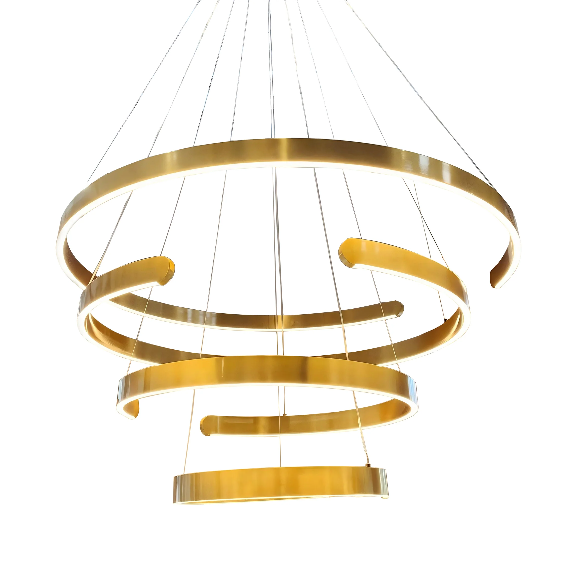 WOMO Gold Tiered Ring Chandelier-WM2916 - Image 9