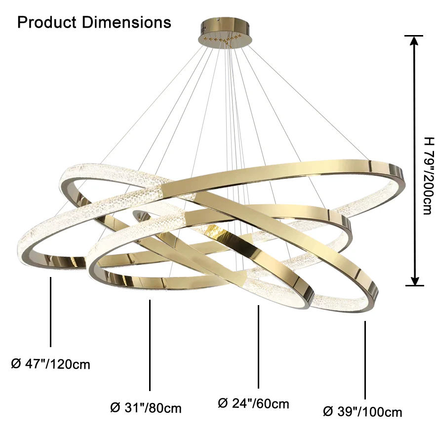 WOMO Gold Tiered Ring led Chandelier-WM2796 - Image 18