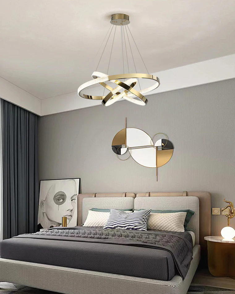 WOMO Gold Tiered Ring led Chandelier-WM2796 - Image 2