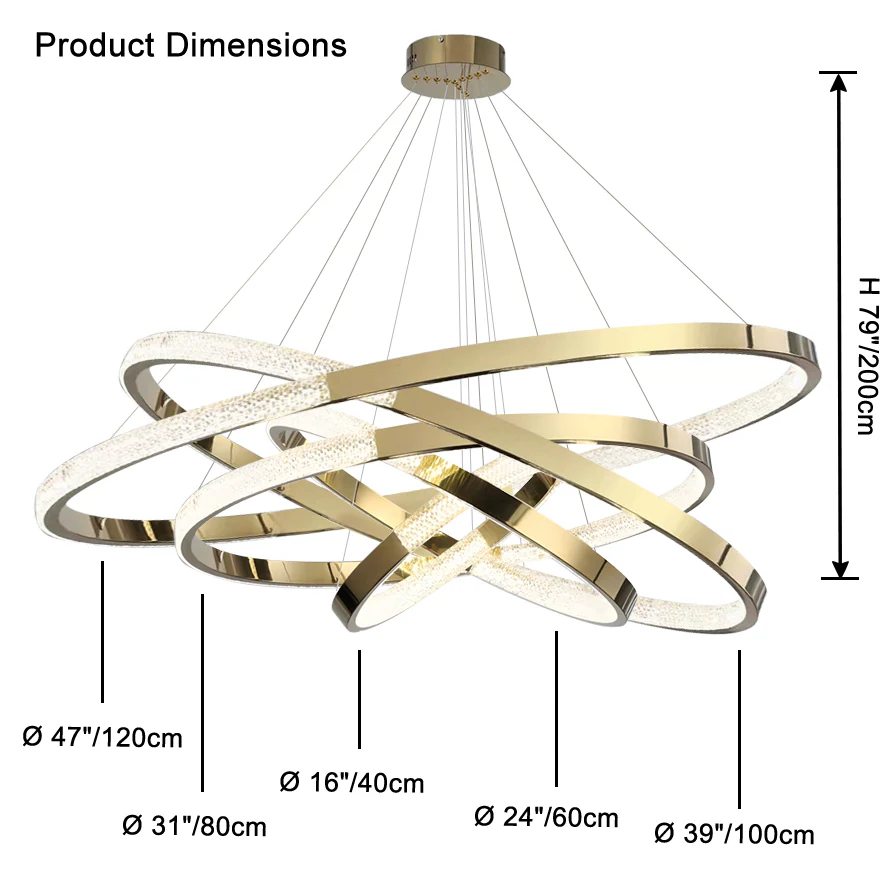 WOMO Gold Tiered Ring led Chandelier-WM2796 - Image 20