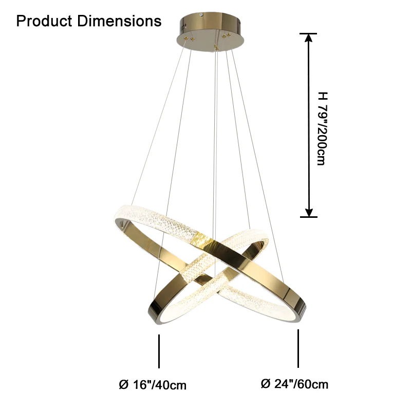 WOMO Gold Tiered Ring led Chandelier-WM2796 - Image 8