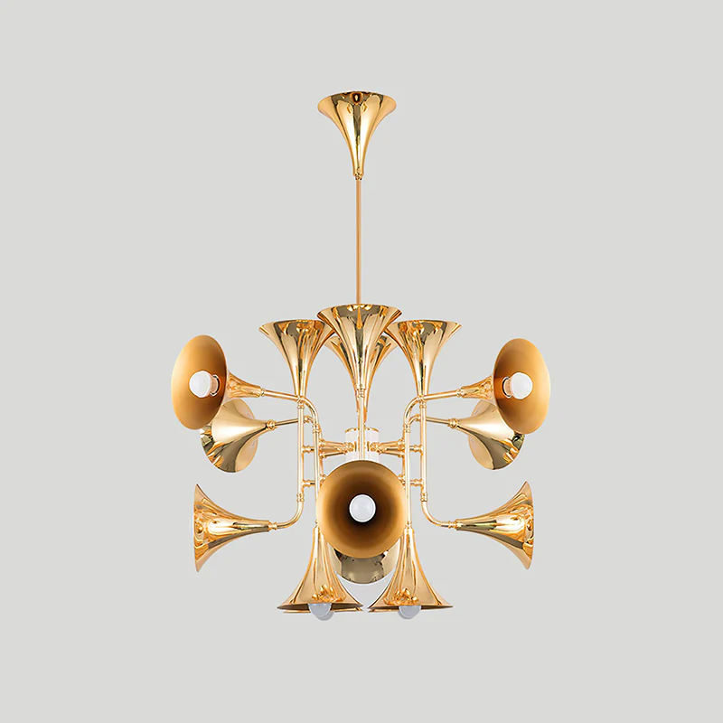 WOMO Gold Trumpet Art Deco Chandelier-WM2614 - Image 17