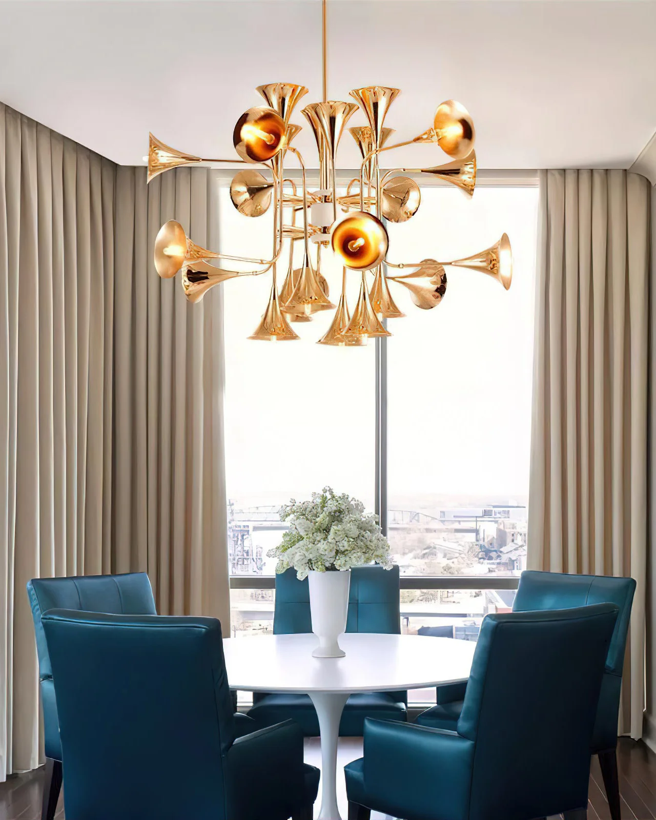 WOMO Gold Trumpet Art Deco Chandelier-WM2614 - Image 2