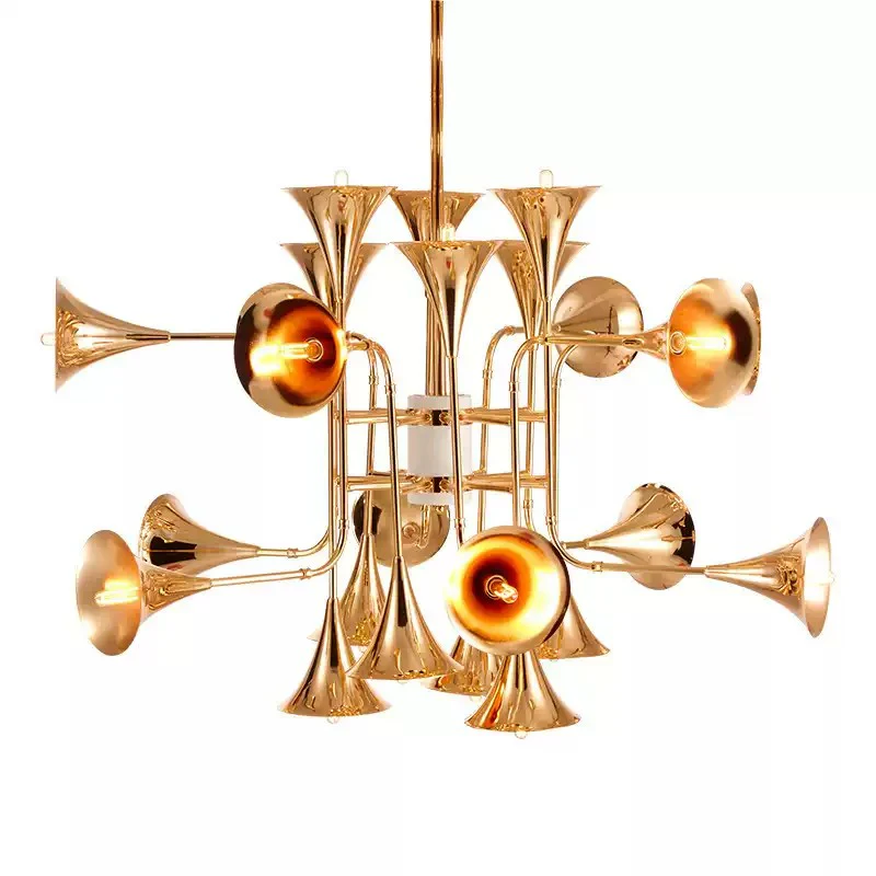 WOMO Gold Trumpet Art Deco Chandelier-WM2614 - Image 21