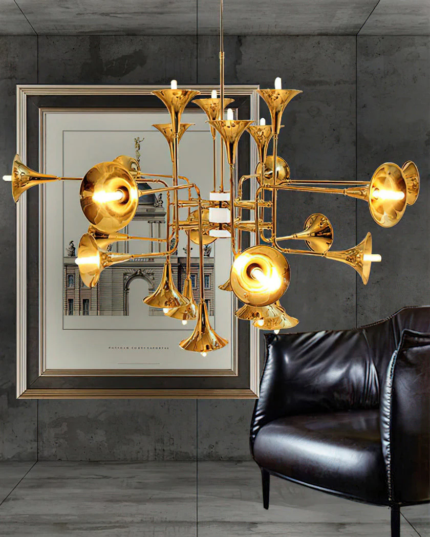 WOMO Gold Trumpet Art Deco Chandelier-WM2614 - Image 6
