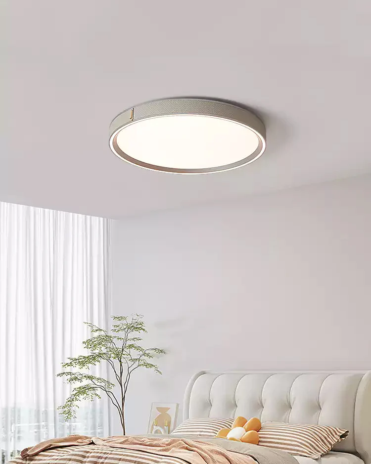 WOMO Grey Round Leather Ceiling Light-WM1231 - Image 5