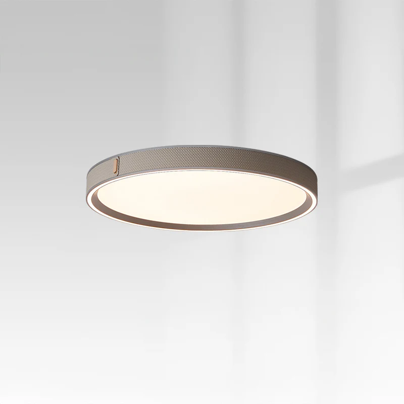 WOMO Grey Round Leather Ceiling Light-WM1231 - Image 8