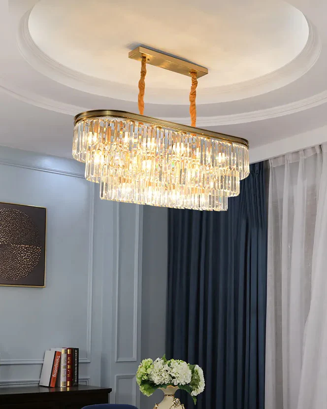 WOMO Tiered Oval Crystal Chandelier-WM2489 - Image 2