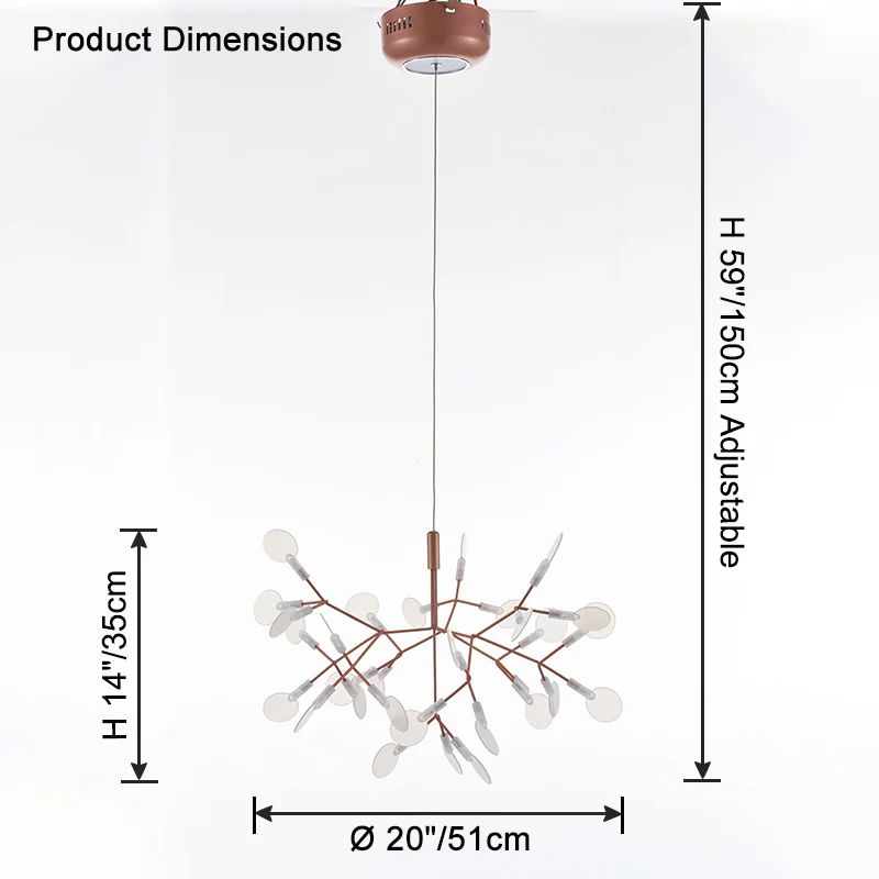 WOMO Heracleum/Firefly Branch Chandelier-WM2072 - Image 25
