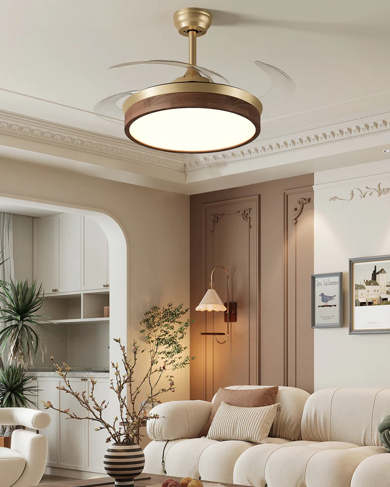 WOMO Retractable Blade Ceiling Fan Lamp - WM5265 - Image 2
