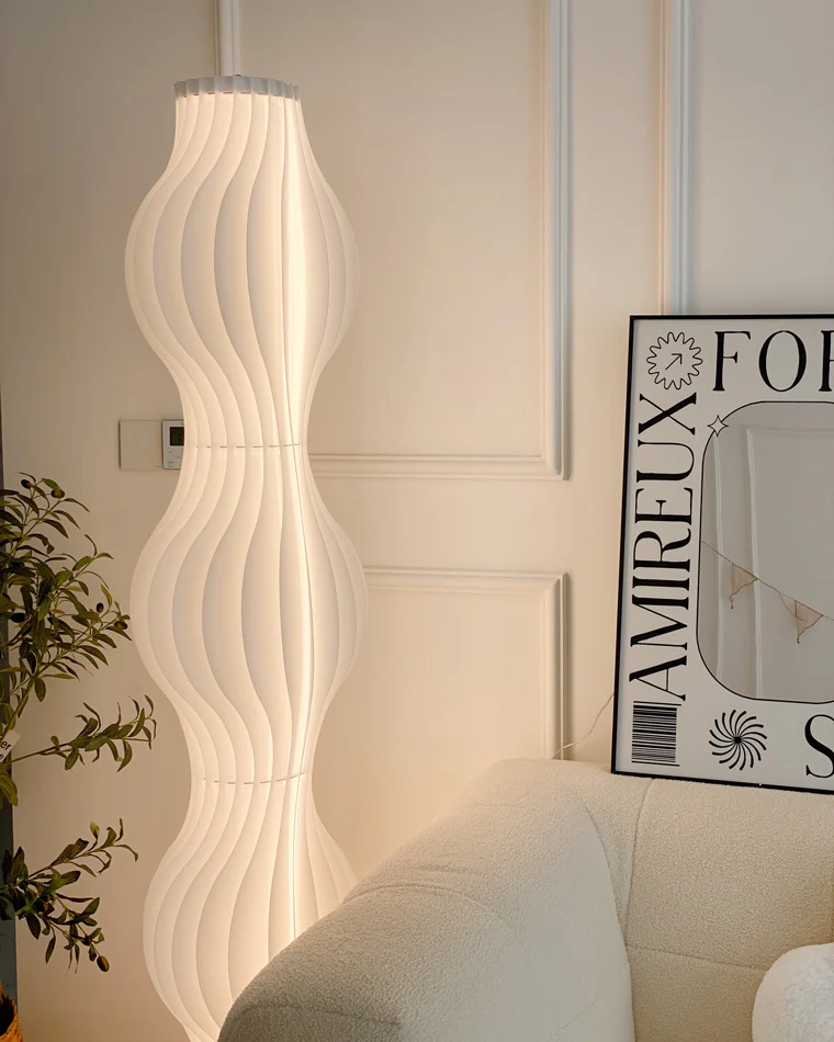 WOMO Wavy Column Floor Lamp with Hue Dimmer-WM7074 - Image 11