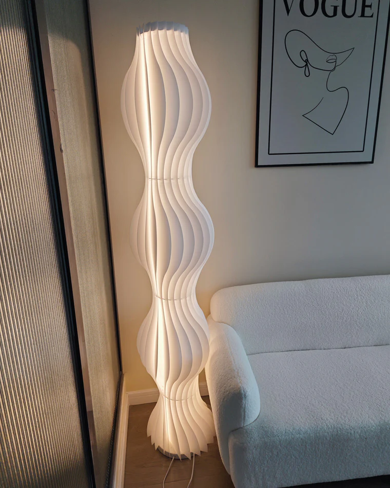 WOMO Wavy Column Floor Lamp with Hue Dimmer-WM7074 - Image 15