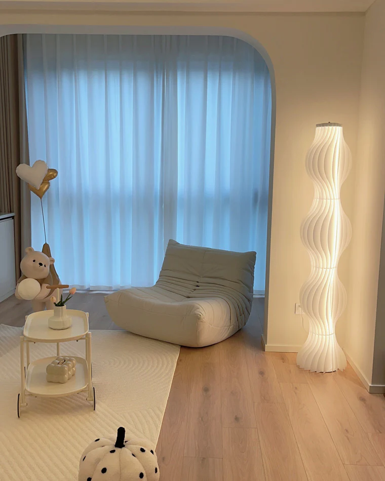 WOMO Wavy Column Floor Lamp with Hue Dimmer-WM7074 - Image 3