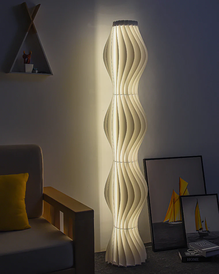WOMO Wavy Column Floor Lamp with Hue Dimmer-WM7074 - Image 57