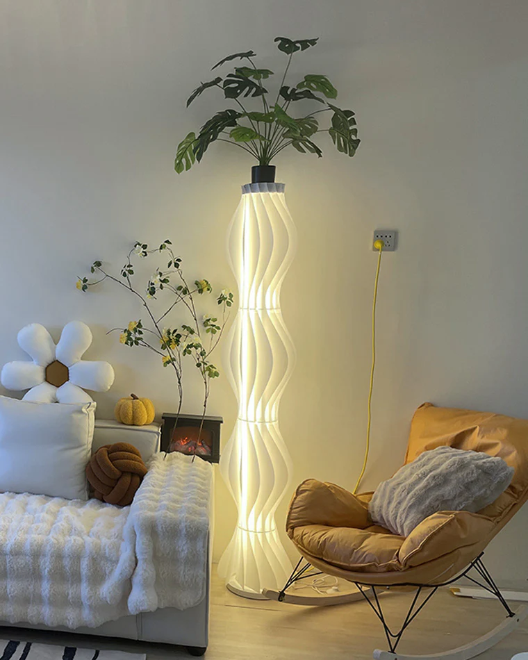 WOMO Wavy Column Floor Lamp with Hue Dimmer-WM7074 - Image 72