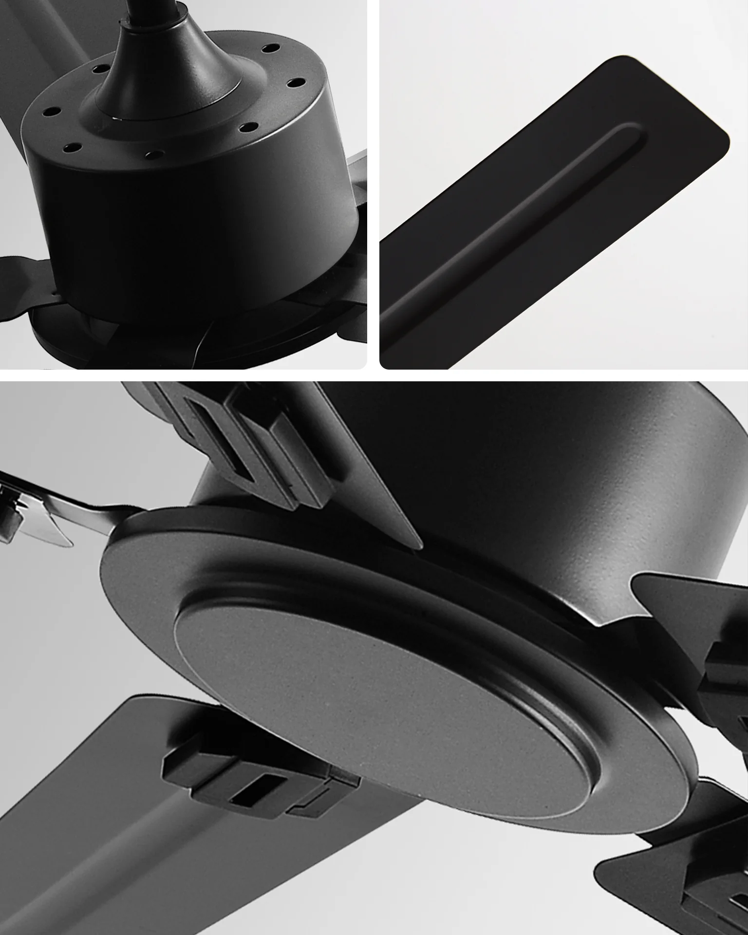 WOMO Industrial Metal Black Ceiling Fan-WM5217b - Image 5