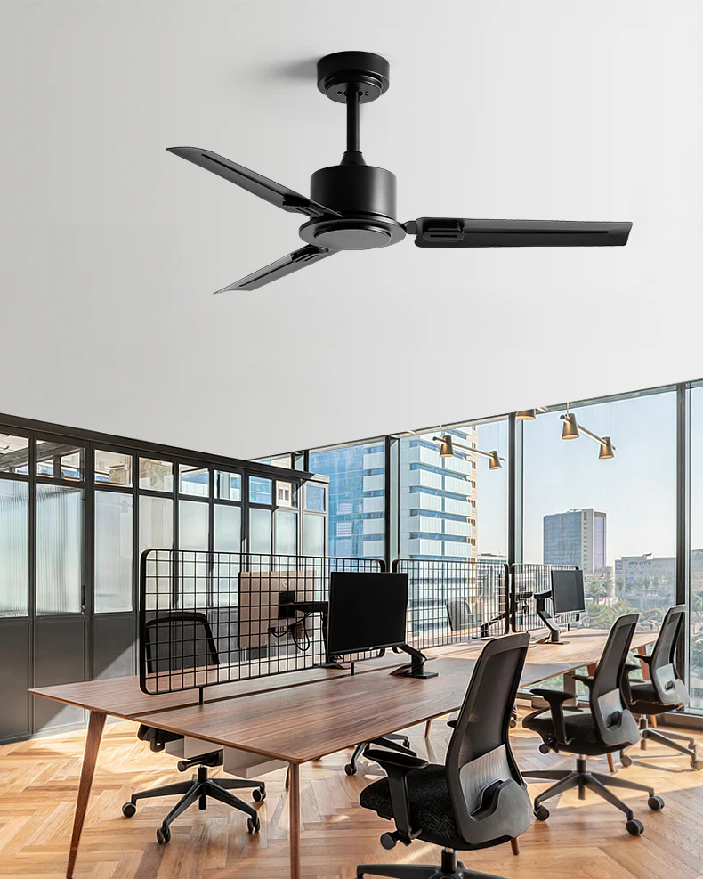 WOMO Industrial Metal Black Ceiling Fan-WM5217b - Image 7