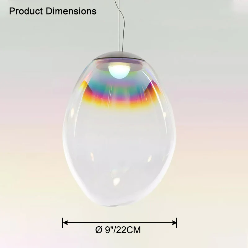 WOMO Iridescent Glass Bubble Pendant Light-WM2502 - Image 11