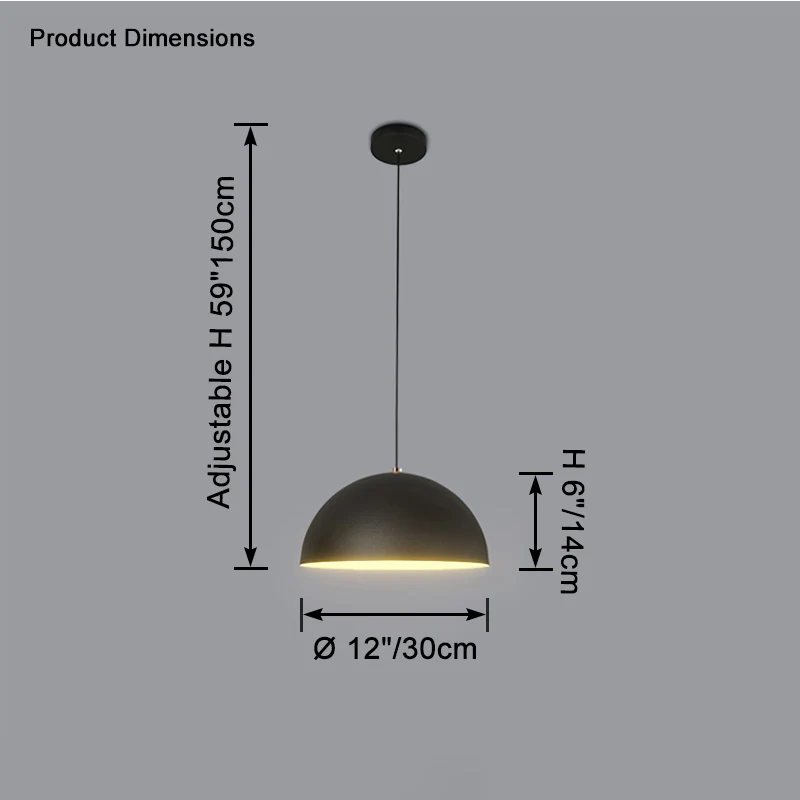 WOMO Dome Iron Pendant Light-WM2621 - Image 12