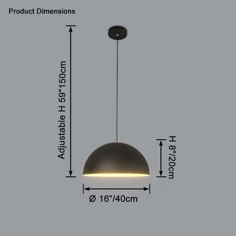 WOMO Dome Iron Pendant Light-WM2621 - Image 16