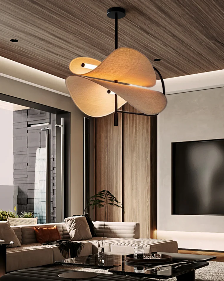 WOMO Japandi Linen Chandelier-WM2817 - Image 4