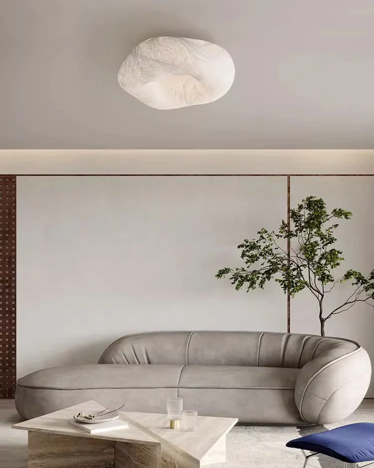 WOMO Japandi Silk Flush Mount Ceiling Light-WM1144 - Image 5