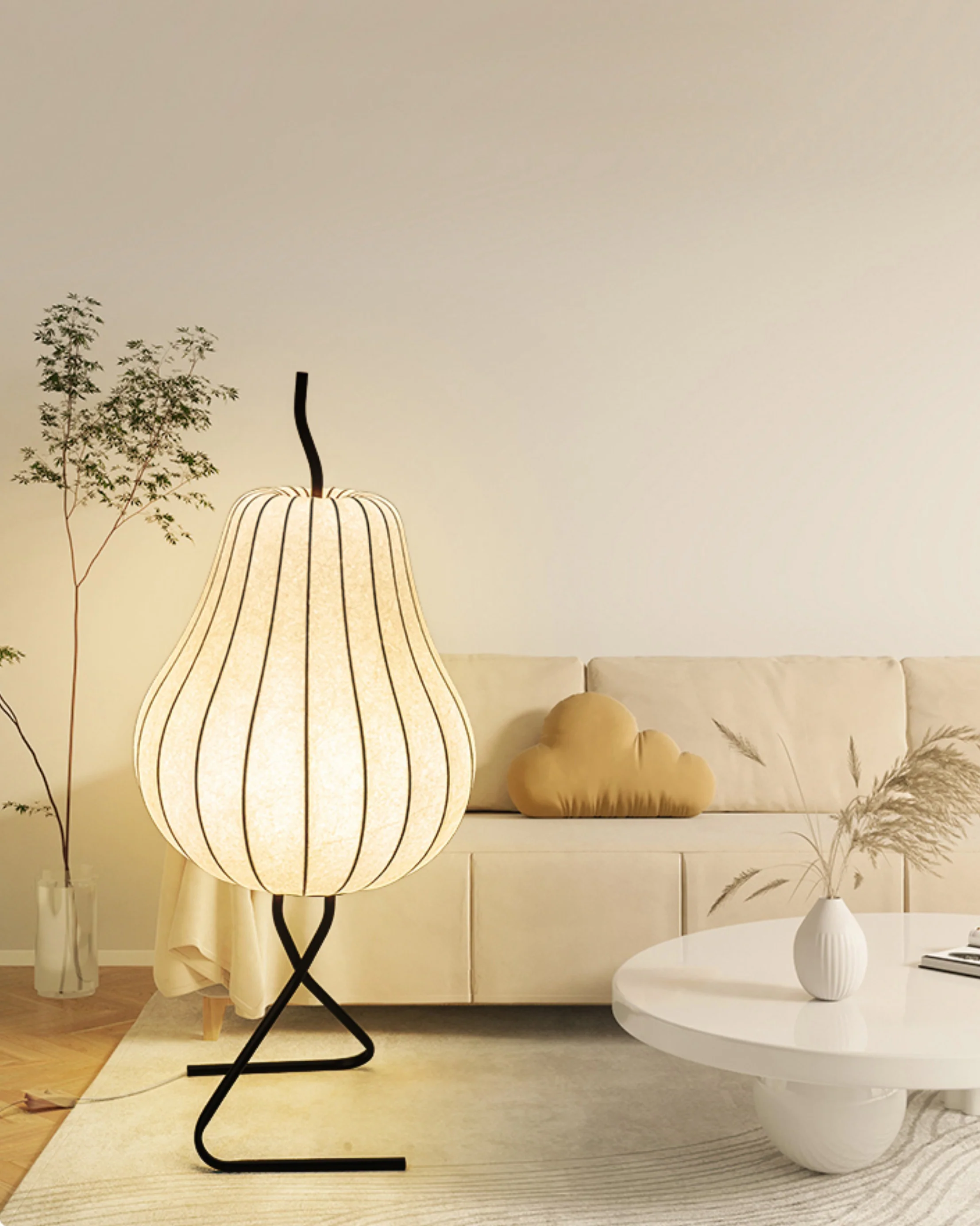 WOMO Pear Lantern Silk Floor Lamp-WM7126 - Image 2