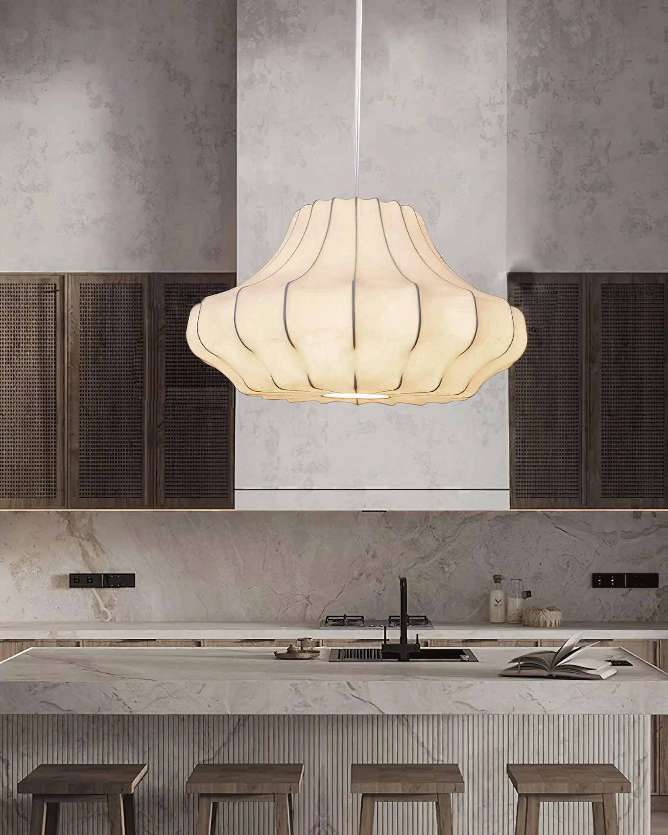 WOMO Japandi Silk Pendant Light-WM2947 - Image 6