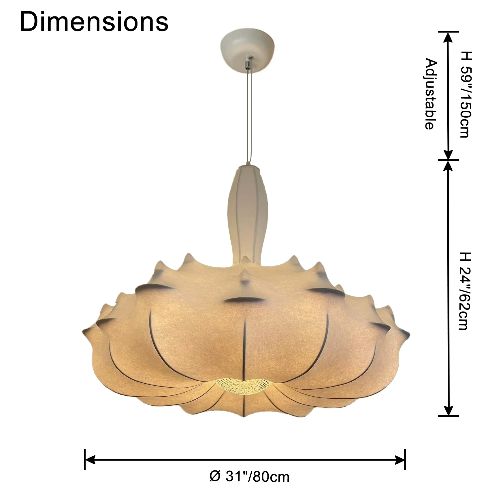 WOMO Large Silk Chandelier-WM2955 - Image 32