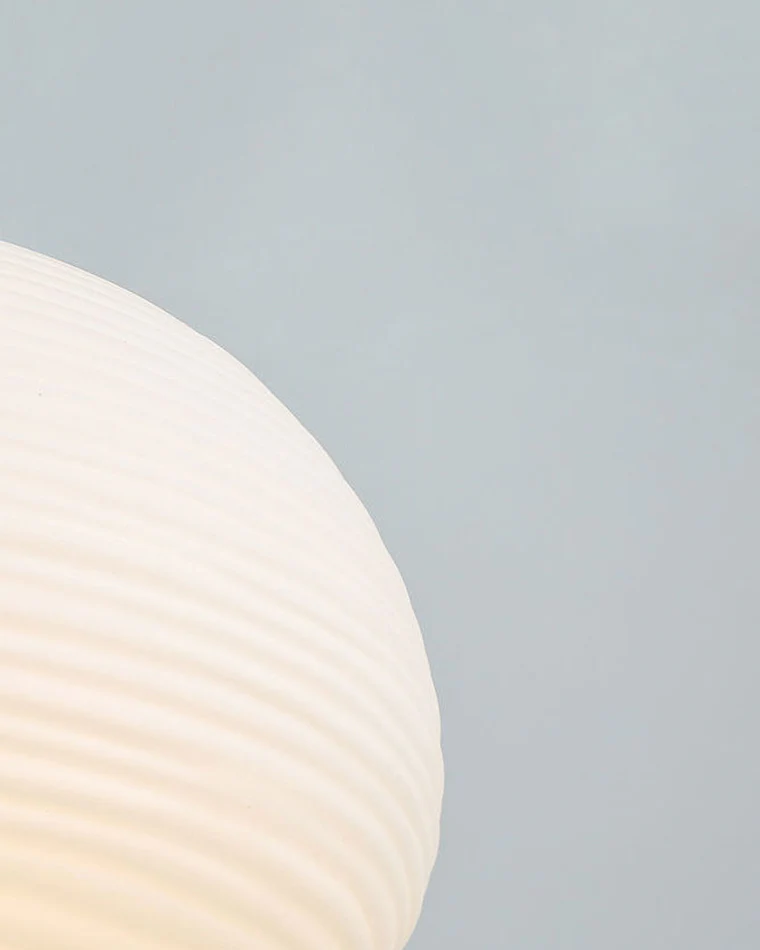 WOMO Lantern Ribbed Milk Glass Pendant Light-WM2676 - Image 13