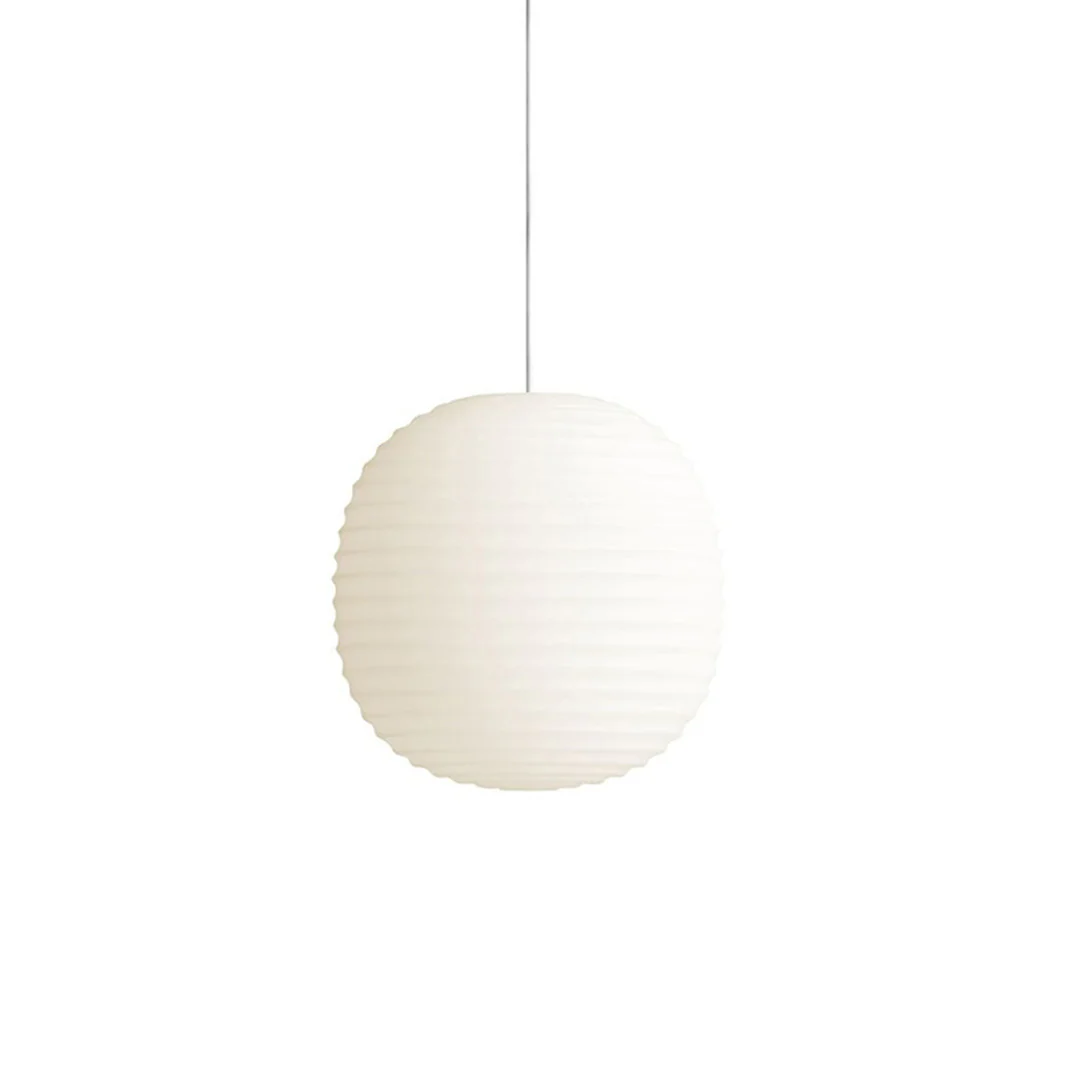 WOMO Lantern Ribbed Milk Glass Pendant Light-WM2676 - Image 15