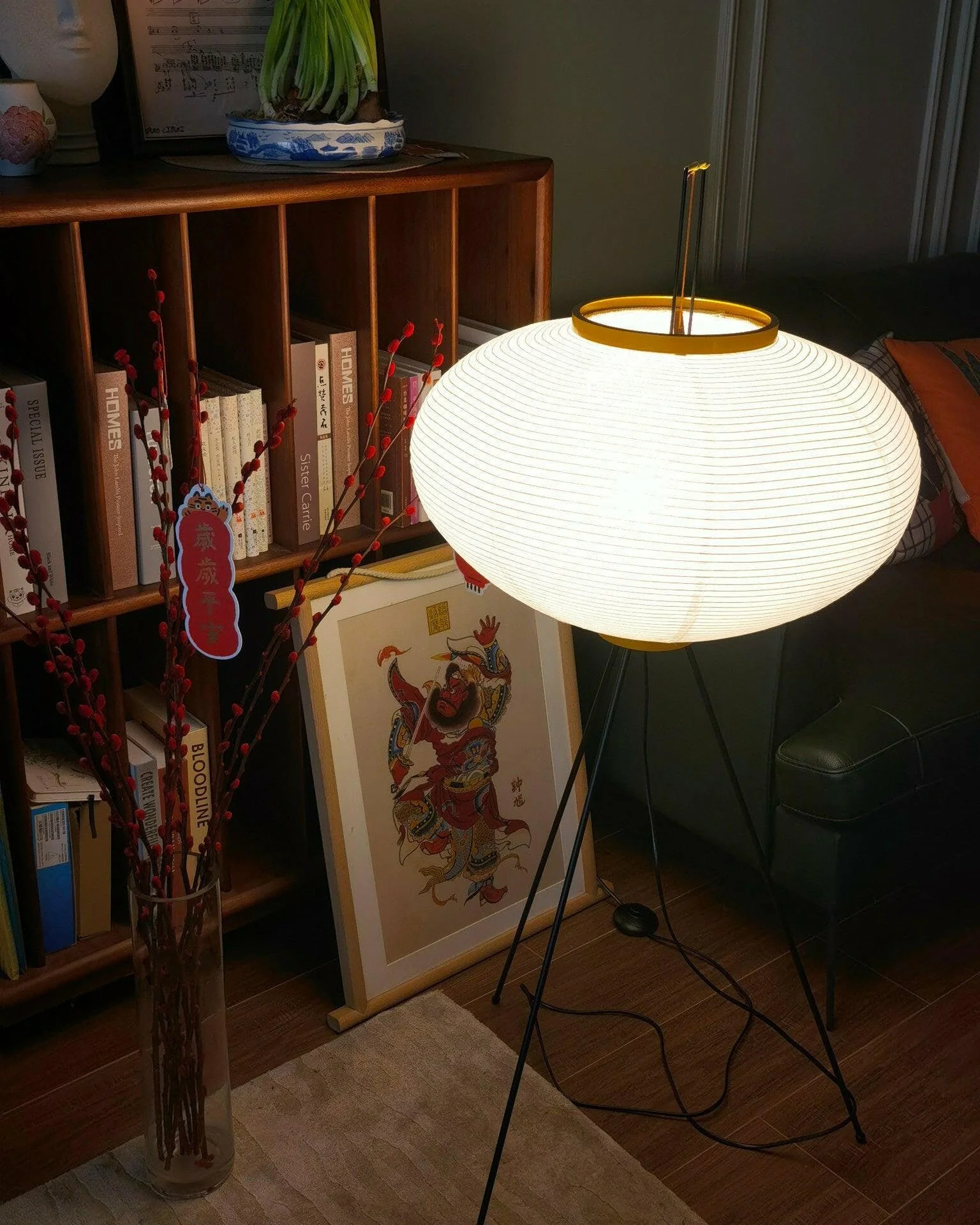 WOMO Lantern Tripod Fabric Floor Lamp-WM7090 - Image 11