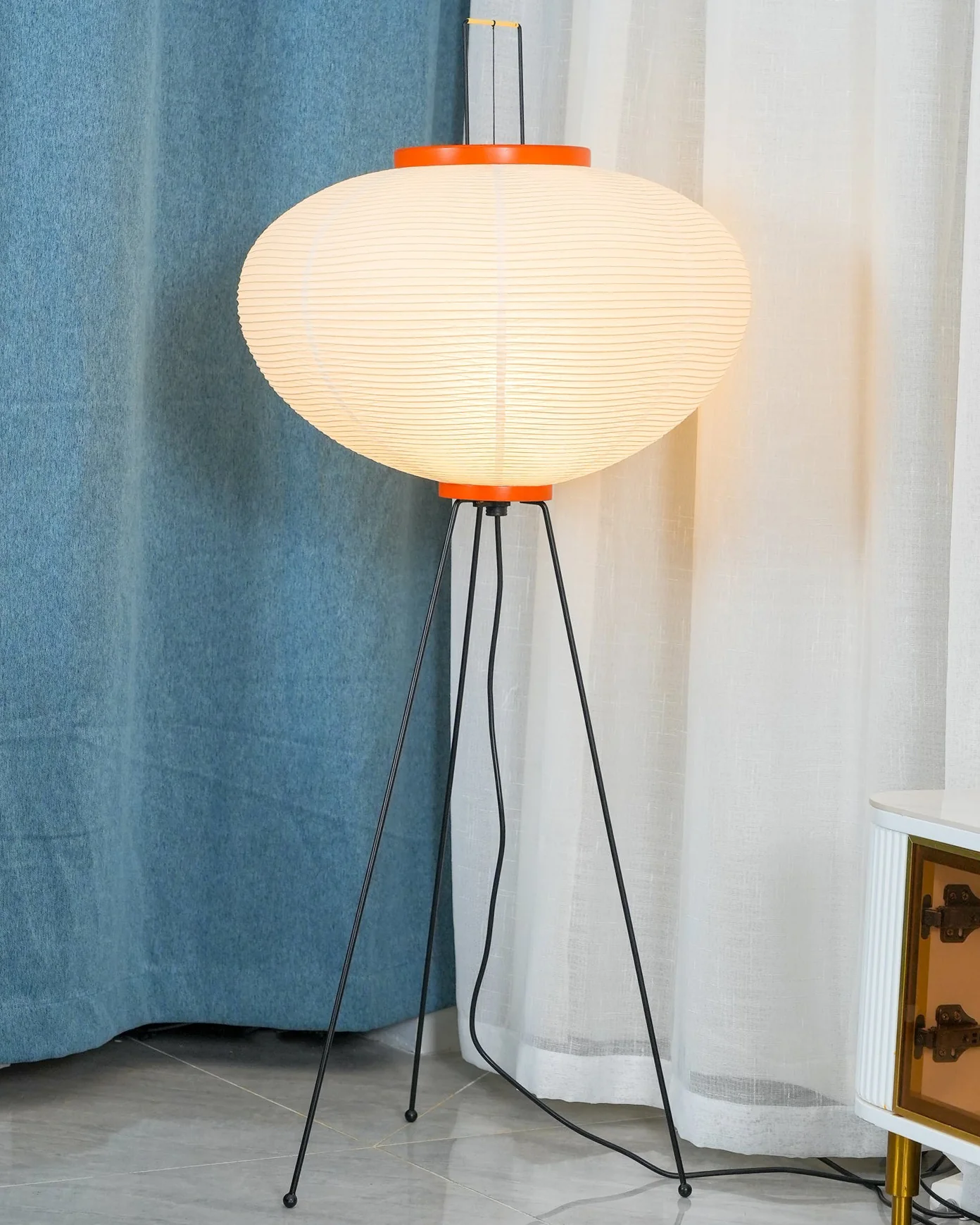 WOMO Lantern Tripod Fabric Floor Lamp-WM7090 - Image 23
