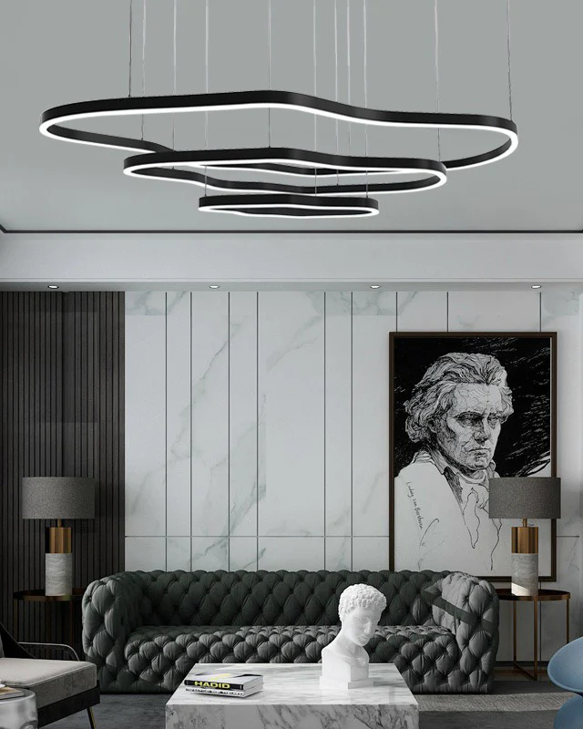WOMO Oversized Tiered led Ring Chandelier-WM2599 - Image 10