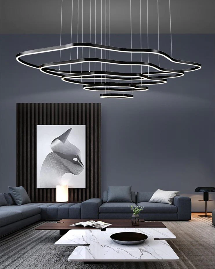 WOMO Oversized Tiered led Ring Chandelier-WM2599 - Image 2